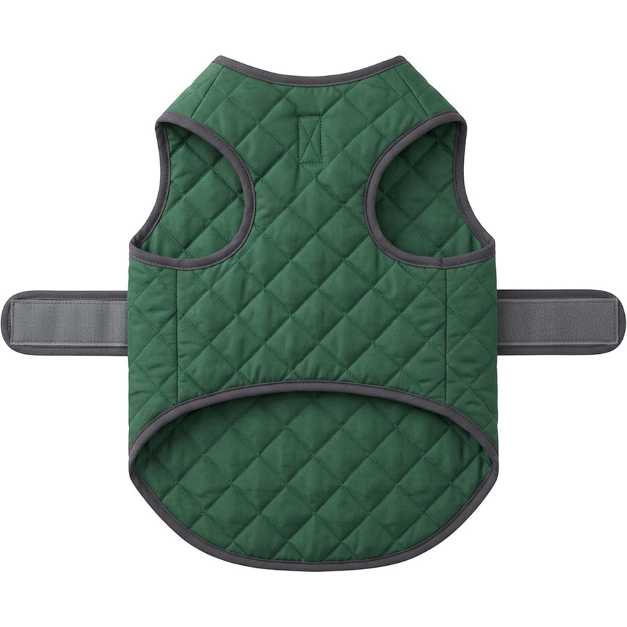 Jnvbf Fieldcrest Quilted Dog Vest Size L Forest Green Charcoal