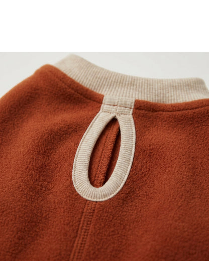 Jnvbf Fleece Pullover Pet Sweater Medium Rust Oatmeal - Detail view
