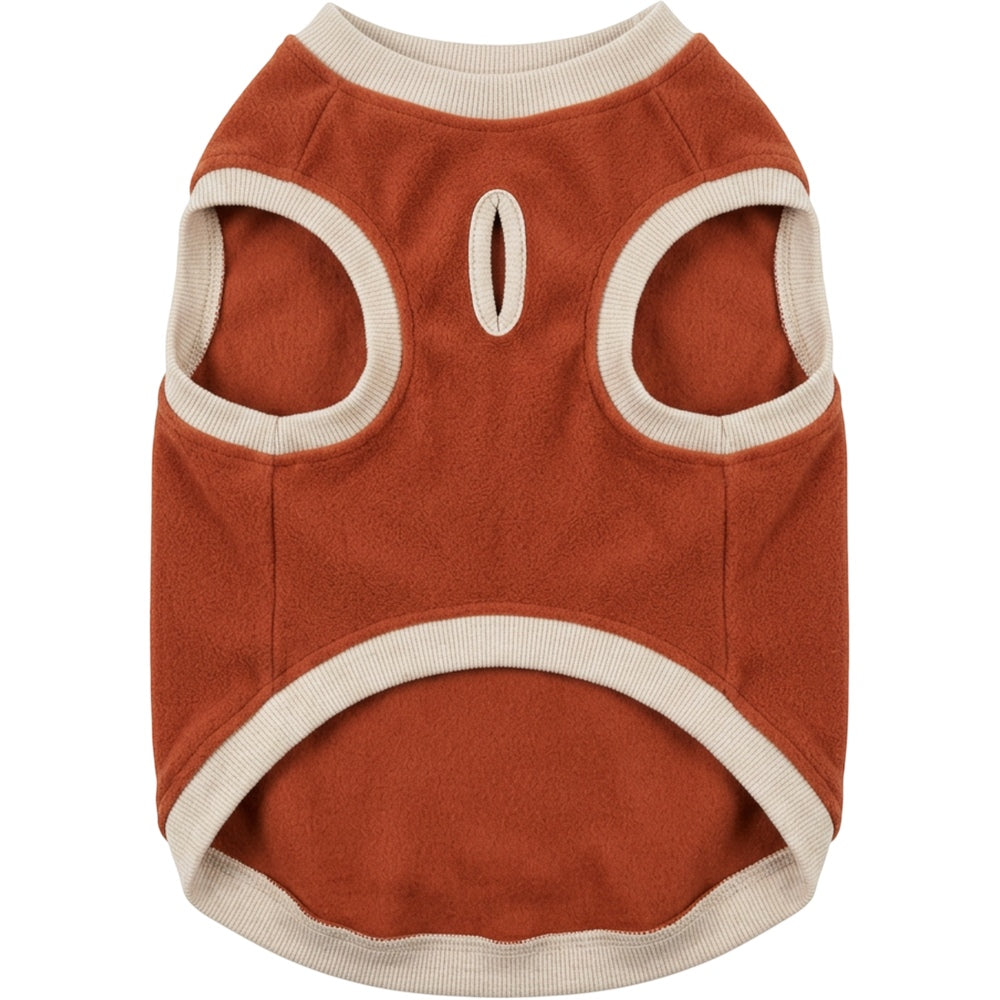 Jnvbf Fleece Pullover Pet Sweater Medium Rust Oatmeal - Product view