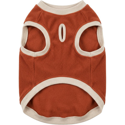 Jnvbf Fleece Pullover Pet Sweater Medium Rust Oatmeal - Product view