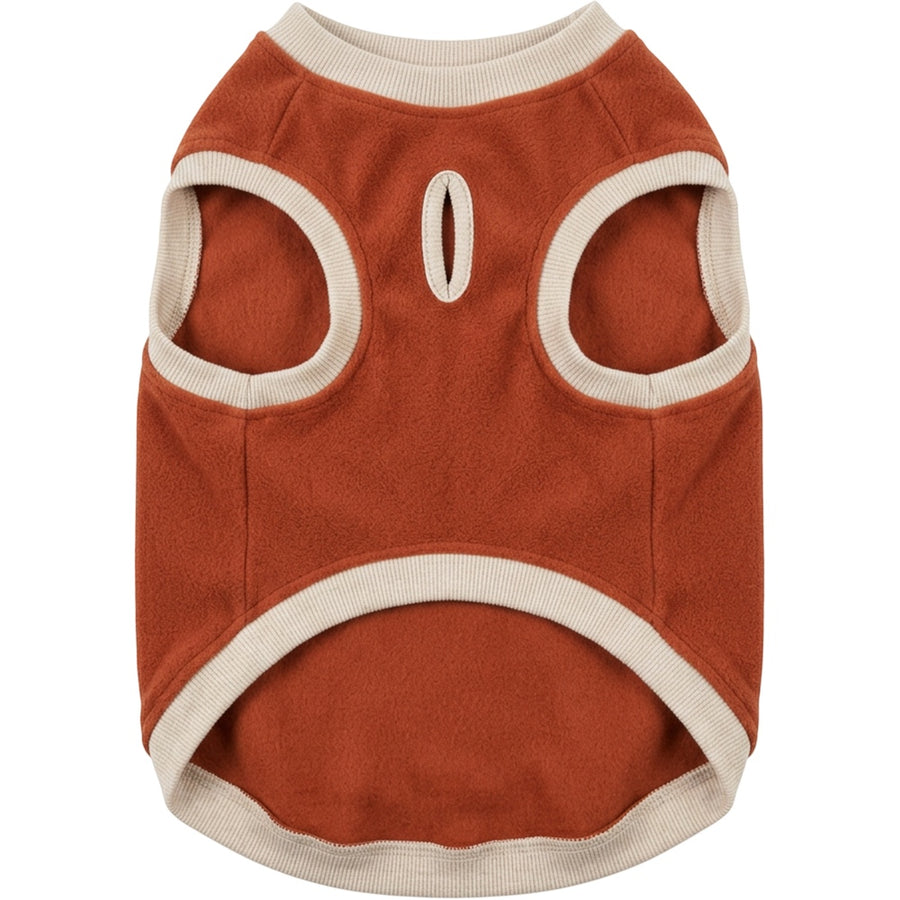 Jnvbf Fleece Pullover Pet Sweater Medium Rust Oatmeal