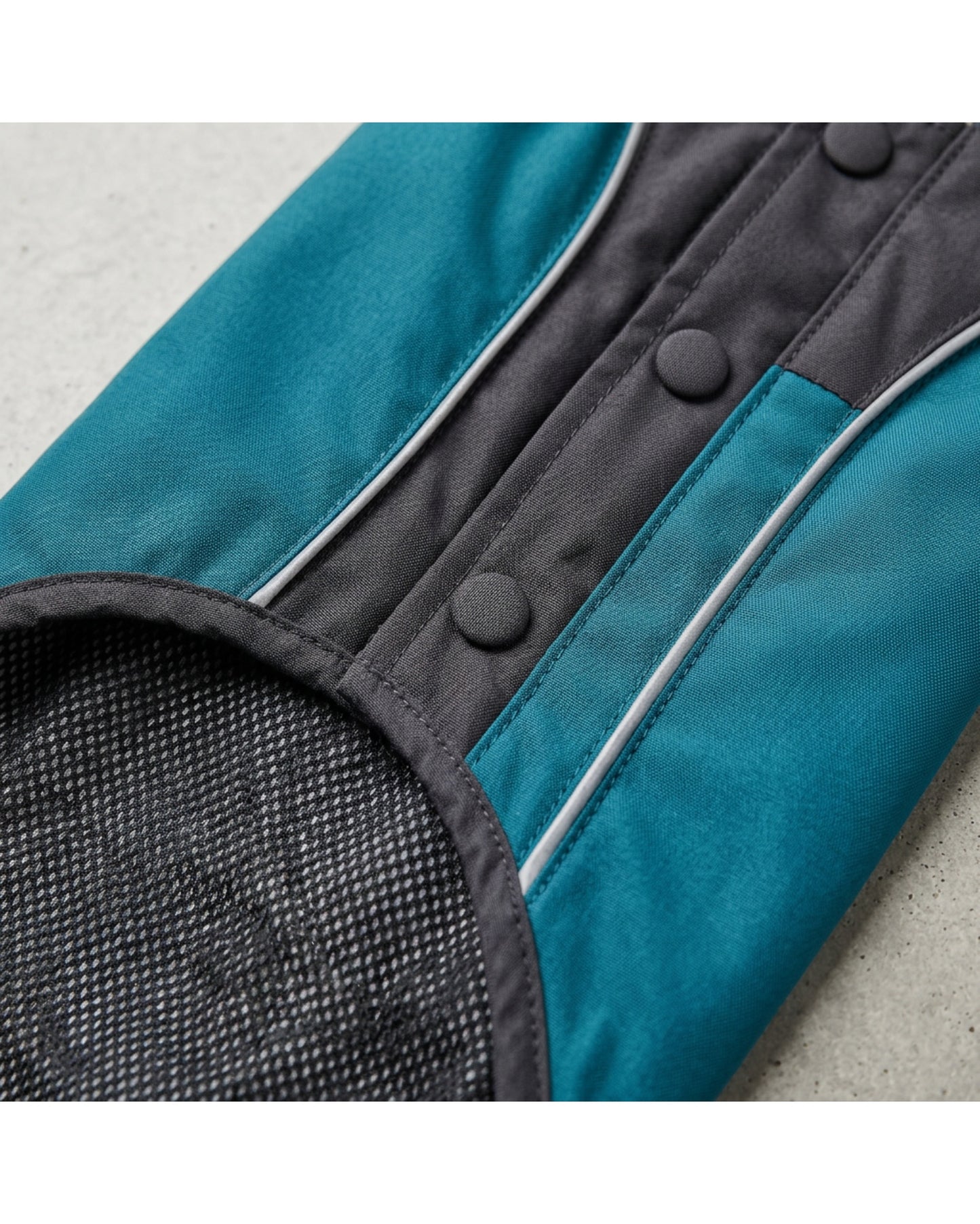 Jnvbf Hoodless Windbreaker Pet Jacket Large Teal Charcoal - Detail view