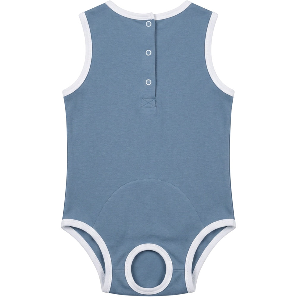 Jnvbf Lunaline Cat Jersey Bodysuit Size M Dusty Blue White - Product view