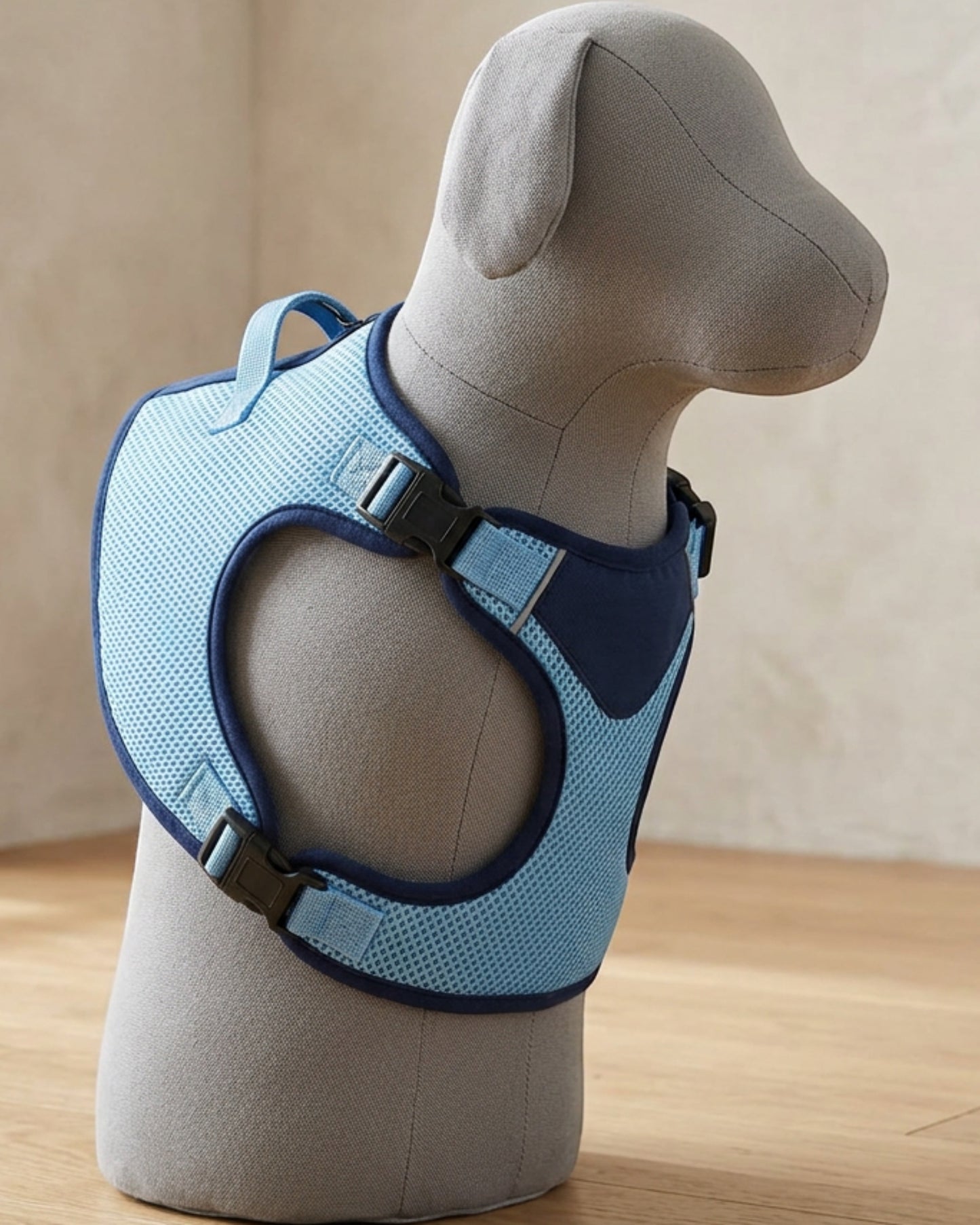 Jnvbf Open-Mesh Pet Vest Small Sky Navy - Lifestyle view